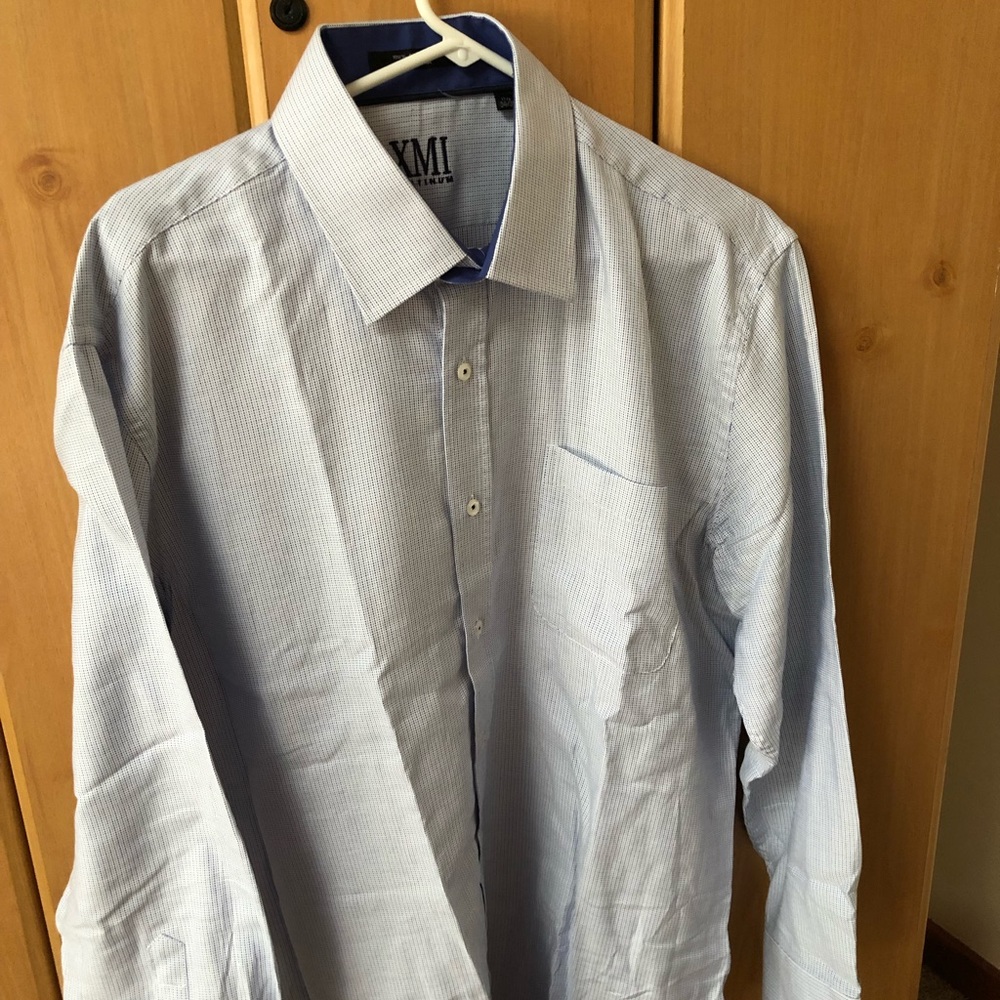 Men’s long sleeve dress shirt.